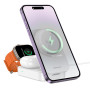 Беспроводное Зарядное Устройство Borofone BQ38 3-in-1 для iWatch, White