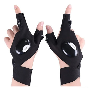 Перчатки с фонариком 2 pcs/box, Black