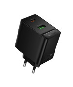 Мережевий зарядний пристрій Borofone BAS16A USB QC3.0 / Type-C PD45W, Black
