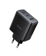 Сетевое зарядное устройство Hoco C160A USB QC3.0 / 2Type-C PD65W, Black