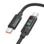 USB Кабель Hoco U126 100W 3A Type-C to Type-C 1.2m, Black