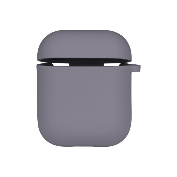 Чехол футляр Silicone Case with microfibra для Airpods 1/2, Lavender grey