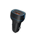 Автомобильное зарядное устройство YOKI Led Series YK-C20 USB QC3.0 / Type-C PD20W, Black