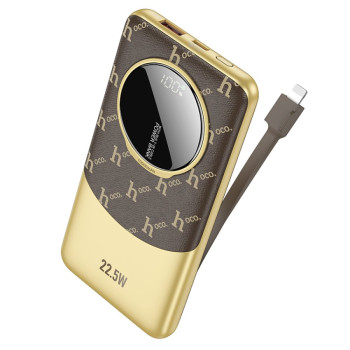 Power Bank Hoco Q29 Nobility 22.5W+PD20W с кабелем Lightning 10000mAh, Brown