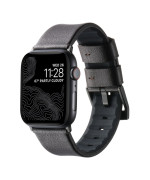 Ремешок Leather - Silicone для Watch 42 / 44 / 45 / 49 mm, Coffe Black