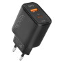 Мережевий зарядний пристрій Ridea RW-GaN30BPAC USB QC3.0 / Type-C PD30W, Black