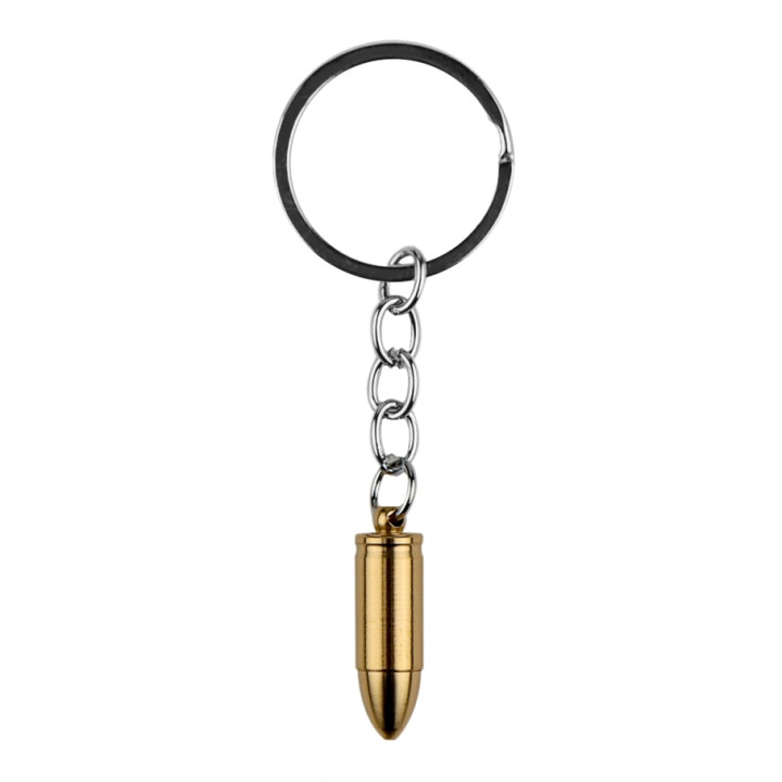 Металевий брелок Куля 9mm для ключів, Bronze