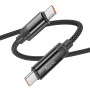 USB Кабель Hoco U126 100W 3A Type-C to Type-C 1.2m, Black