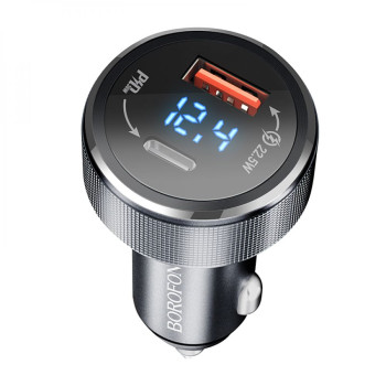 Автомобільний зарядний пристрій Borofone BZ03 Dynasty Type-C PD 58.5W USB QC3.0, Black