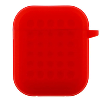 Чохол-футляр для навушників Silicone Fashion Case with Hook для Airpods 1/2, Red