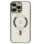 Чохол накладка TPU Metallic Full Camera with Magsafe для Apple Iphone 15 Pro green