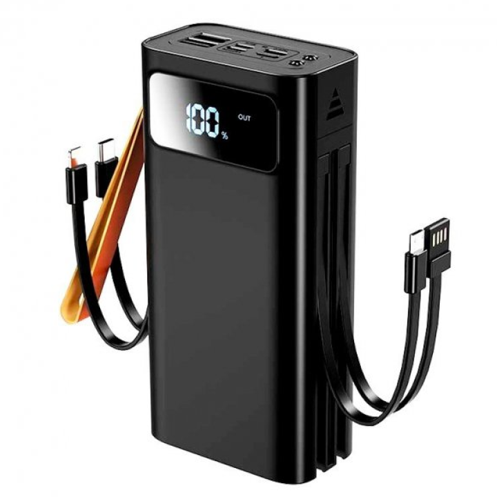 Портативная батарея Power Bank XO PR142 With cable 30000 mAh, Чёрный
