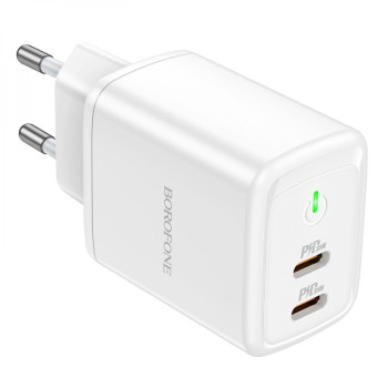 Сетевое Зарядное Устройство Borofone BN9 Reacher Type-C QC 3.0 PD 35W, White