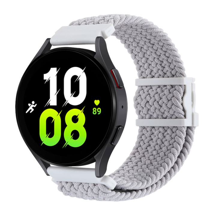 Ремешок Nylon 22mm Elastic Adjustment для Samsung / Amazfit / Huawei, White