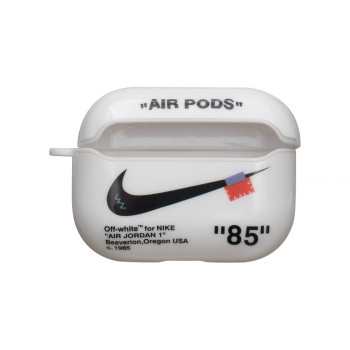 Чохол-футляр для навушників Apple Airpods Pro Glossy Brand, Nike White