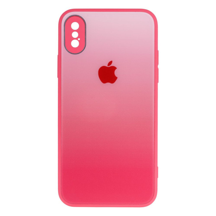 Чехол-накладка TPU Glass Logo Matte Gradient with Frame для Apple Iphone X / Xs