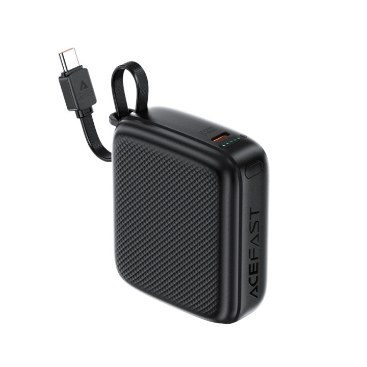 Внешний аккумулятор Power Bank AceFast M15 Type-C PD20W with cable 10000mAh, Black