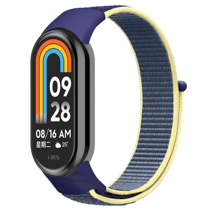 Ремешок Nylon для Xiaomi Mi Band 8, Blue-Yellow