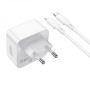 Сетевое Зарядное Устройство Borofone BA76A Source Type-C PD35W / QC3.0 cable Type-C to Lightning, White