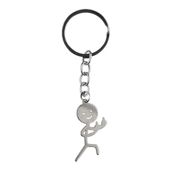 Металевий брелок Stickman для ключів, Silver