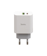 Сетевое Зарядное Устройство Hoco C80A PD 20W USB QC3.0 Type-C to Type-C 18W 3.1A, White