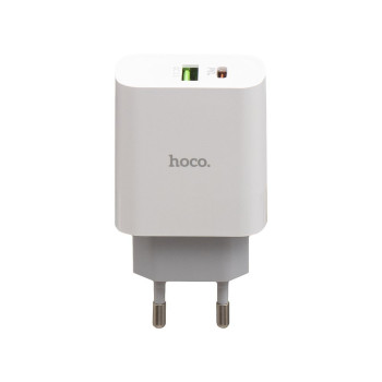 Сетевое Зарядное Устройство Hoco C80A PD 20W USB QC3.0 Type-C to Type-C 18W 3.1A, White