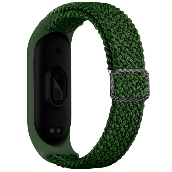 Ремінець для Xiaomi Mi Band 3 / 4 / 5 / 6 / 7 Elastic adjustment, Green