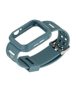 Ремешок Silicone Shine для Apple Watch 44mm + Protect Case, Midnight Green