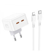 Сетевое Зарядное Устройство Borofone BA76A Source Type-C PD35W / QC3.0 cable Type-C to Lightning, White