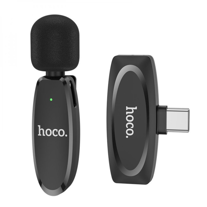 Мікрофон петличний бездротовий Hoco L15 Type-C, Black