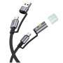 Кабель Hoco U138 USB / Type-C to Type-C / LED Light 1.2m, Black