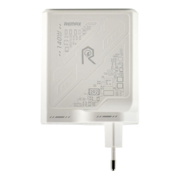 Мережевий зарядний пристрій Remax RP-U106 140W 2C+1A GaN, White
