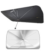 Автомобильный cолнцезащитный зонт 120x65 см, Black-Silver