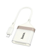 Перехідник Hoco UA40 2-in-1 Card Reader Lightning, Apricot