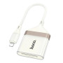 Перехідник Hoco UA40 2-in-1 Card Reader Lightning, Apricot