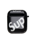 Чохол-футляр для навушників Apple Airpods Glossy Brand, Sup Black