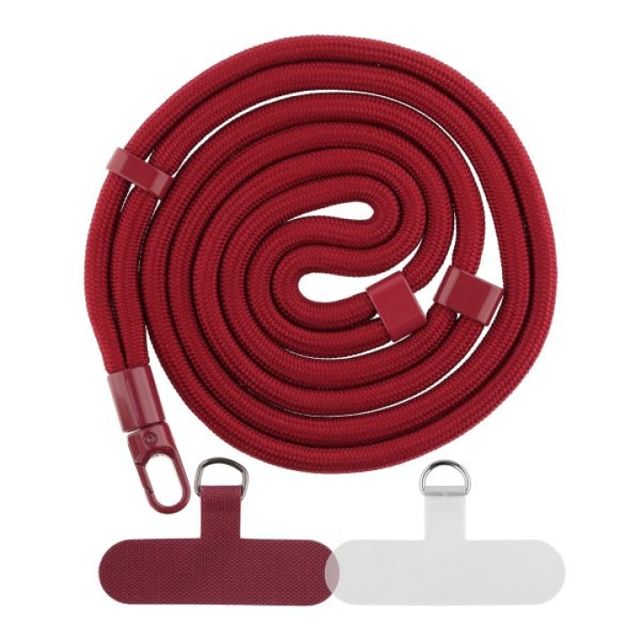 Шнурок для чехла с карабином на шею 150 cm, Wine Red