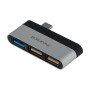 Переходник Borofone DH1 Type-C to USB 3.0 / 2USB, Steel Black