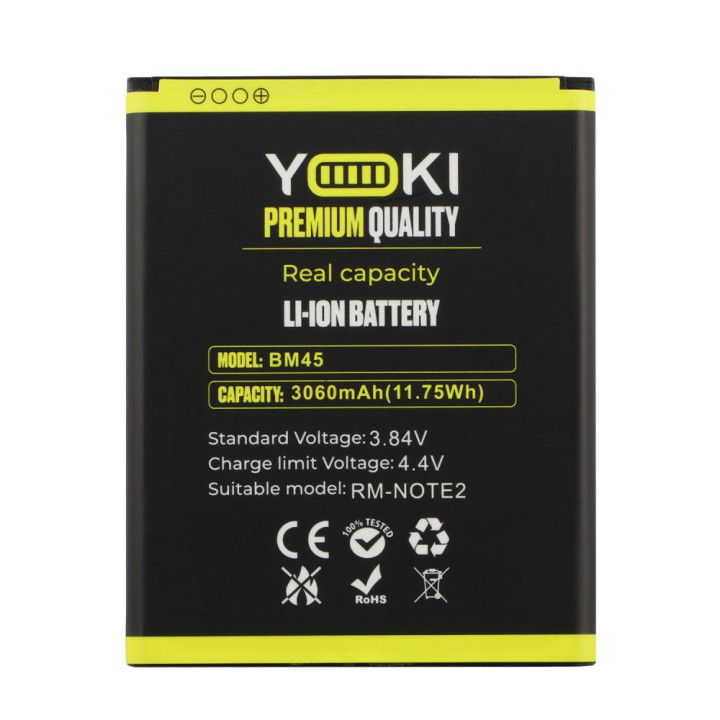 Акумулятор Yoki BM45 для Xiaomi Redmi Note 2 3060mAh