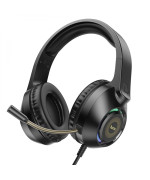 Ігрові Навушники-гарнітура Hoco W108 Sue з RGB-підсвічуванням, Black