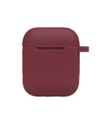 Чехол Silicone Case with hook для Airpods 1 / 2, Rose red