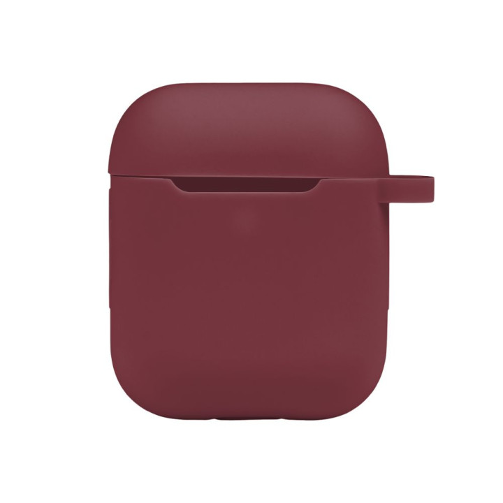 Чехол Silicone Case with hook для Airpods 1 / 2, Rose red