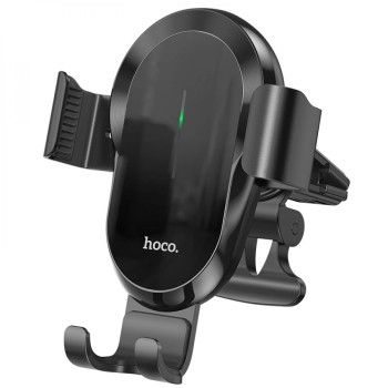 Автомобільний тримач Hoco CA105 Wireless з функцією бездротової зарядки, Black
