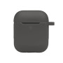 Чехол Silicone Case with hook для Airpods 1 / 2, Dark grey