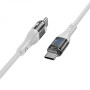 USB кабель Hoco U115 Transparent 100W With Display Type-C to Type-C 1.2m, Gray