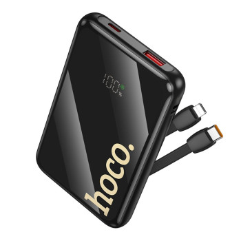Зовнішній акумулятор Power Bank Hoco Q37 Graceful 22.5W PD20W 2cables 10000mAh, Black