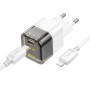 Сетевое Зарядное Устройство Hoco C125A PD20W / QC3.0 cable Type-C to Lightning, Transparent black