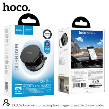 Магніт автотримач Hoco DCA62 Magnetic / Vacuum, Black