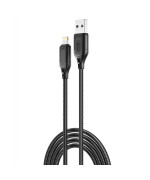 USB кабель XO NB235 Zebra series Braided Lightning 2.4A, Black
