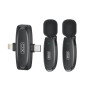 Мікрофон петличний бездротовий XO MKF010 Twin Type-C / Lightning 70mAh, Black